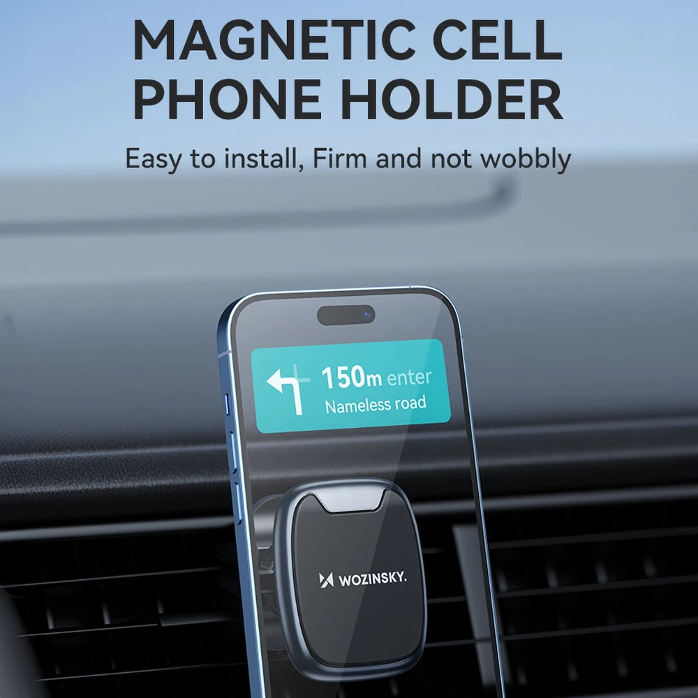 Wozinsky WUMTK magnetinis telefono laikiklis automobiliui air vent – juodos spalvos