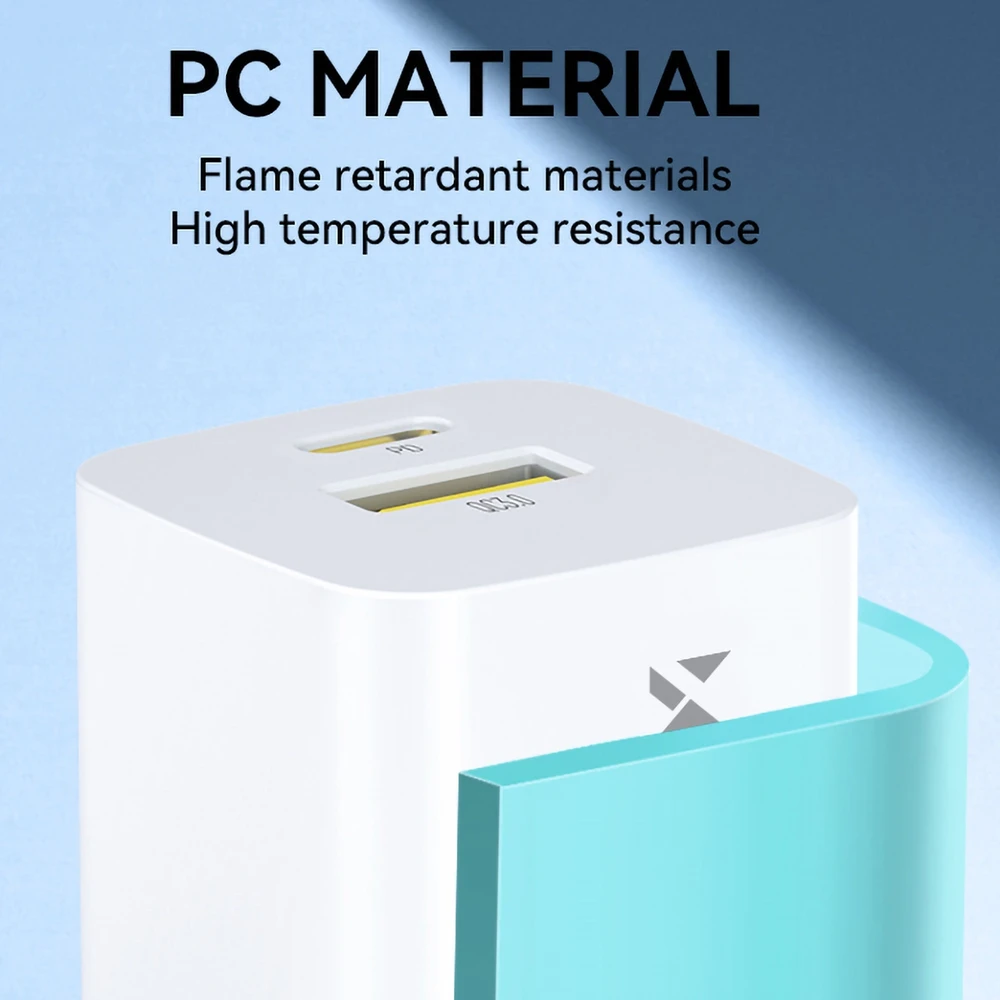 Wozinsky WWCEAC GaN USB-A USB-C 33W laidinis įkroviklis – baltos spalvos