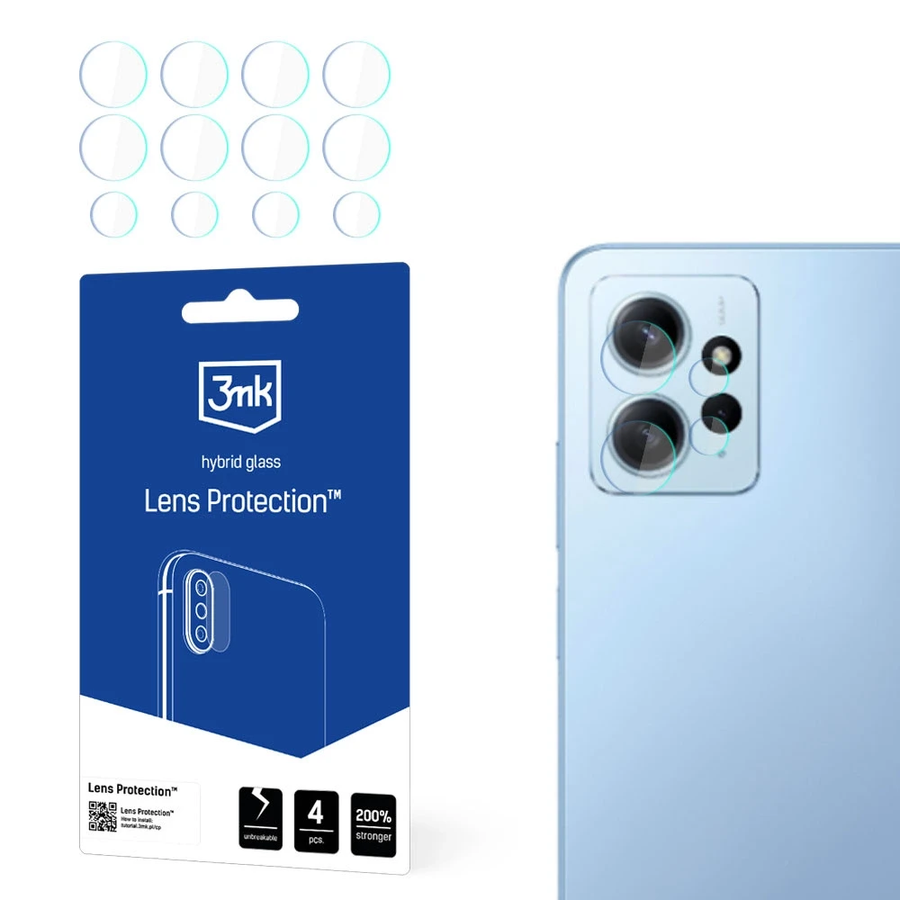 Hibridinis apsauginis stiklas telefono kamerai / Lens Xiaomi Redmi 12 3mk Flexible Glass Lens