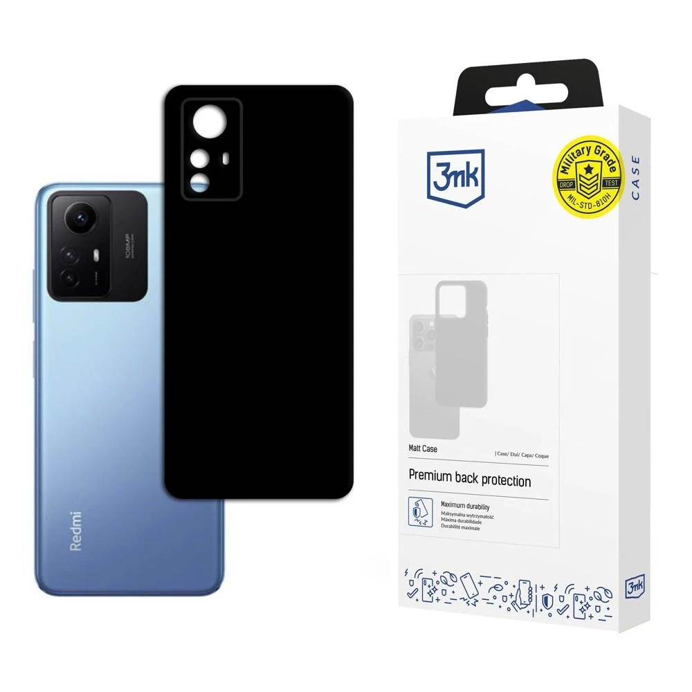 Xiaomi Redmi Note 12s - 3mk Matt dėklas telefonui juodos spalvos