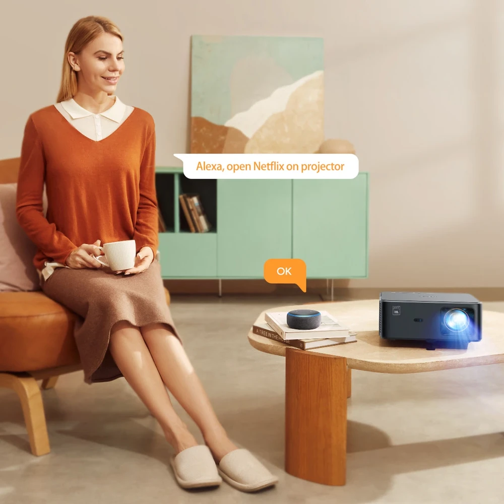Yaber K2s Pro LCD FullHD 1080p Multimedia Projektorius su JBL kolonėlėmis and Subwoofer – juodos spalvos