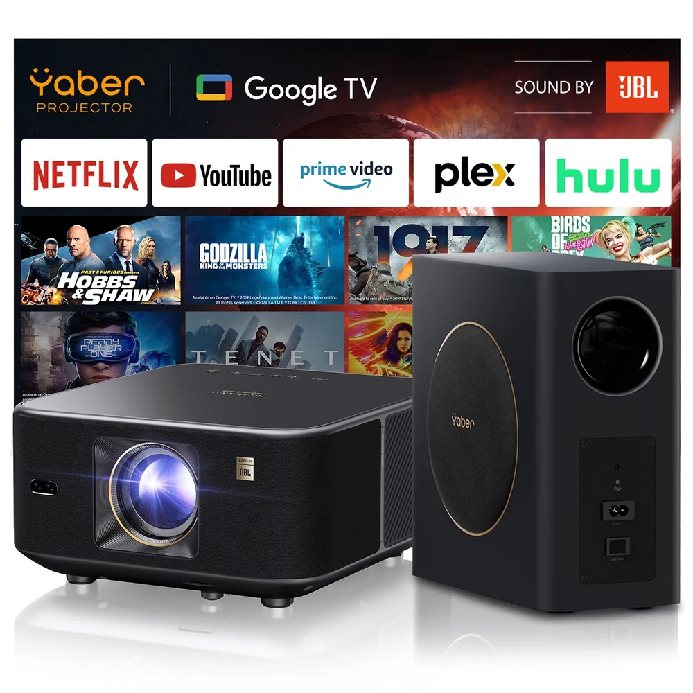 Projektorius Yaber K3 Pro LCD Full HD su JBL kolonėlėmis ir žemų dažnių kolonėle, juodas