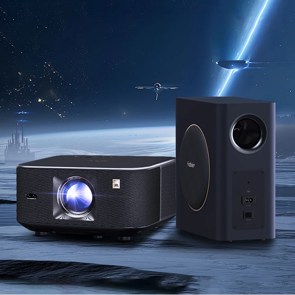 Projektorius Yaber K3 Pro LCD Full HD su JBL kolonėlėmis ir žemų dažnių kolonėle, juodas