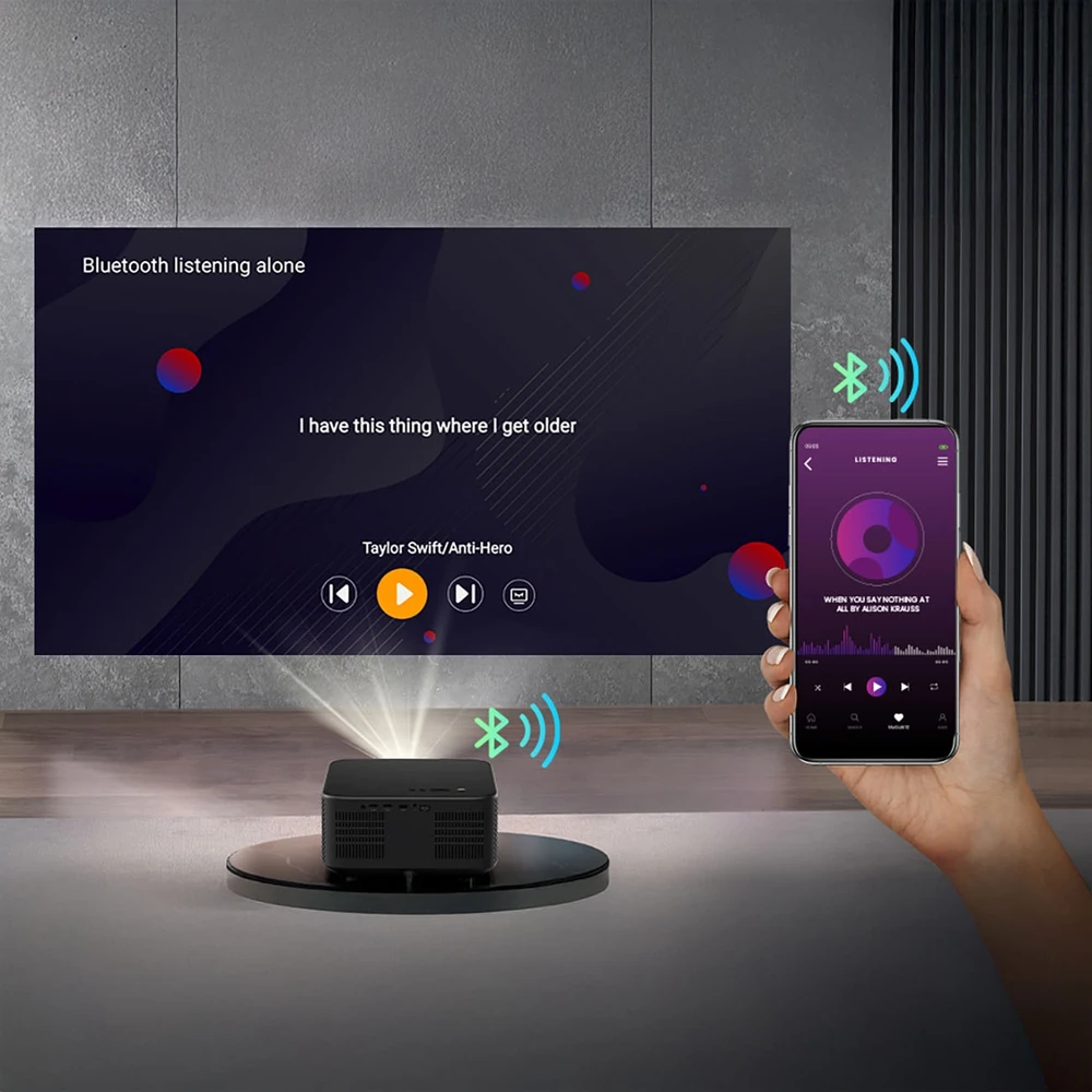 Projektorius Yaber K3 Pro LCD Full HD su JBL kolonėlėmis ir žemų dažnių kolonėle, juodas