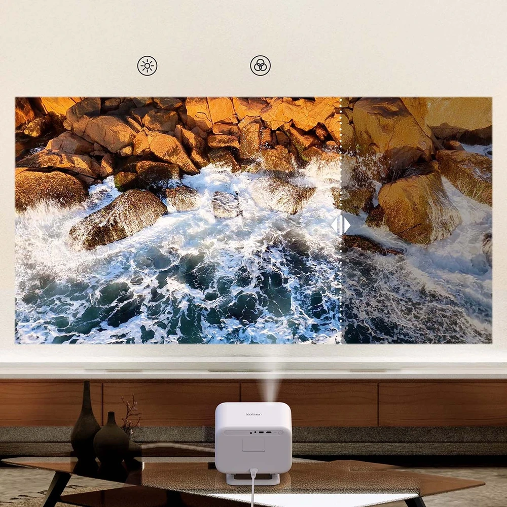 Yaber L2 Plus LCD FullHD 1080p Multimedia Projektorius su JBL kolonėlėmis – gelsvas
