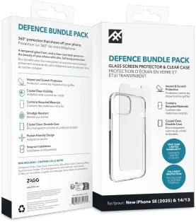 ZAGG komplektas cse + grūdintas stiklas IF DEFENCE BUNDLE IPHONE 13 / 14 / 15 / 16e skaidrus