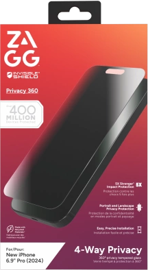 ZAGG InvisibleShield Glass Elite Privacy 360, skirtas iPhone 16 Pro Max
