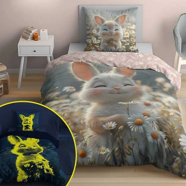 Detexpol Medvilninė tamsoje šviečianti patalynė