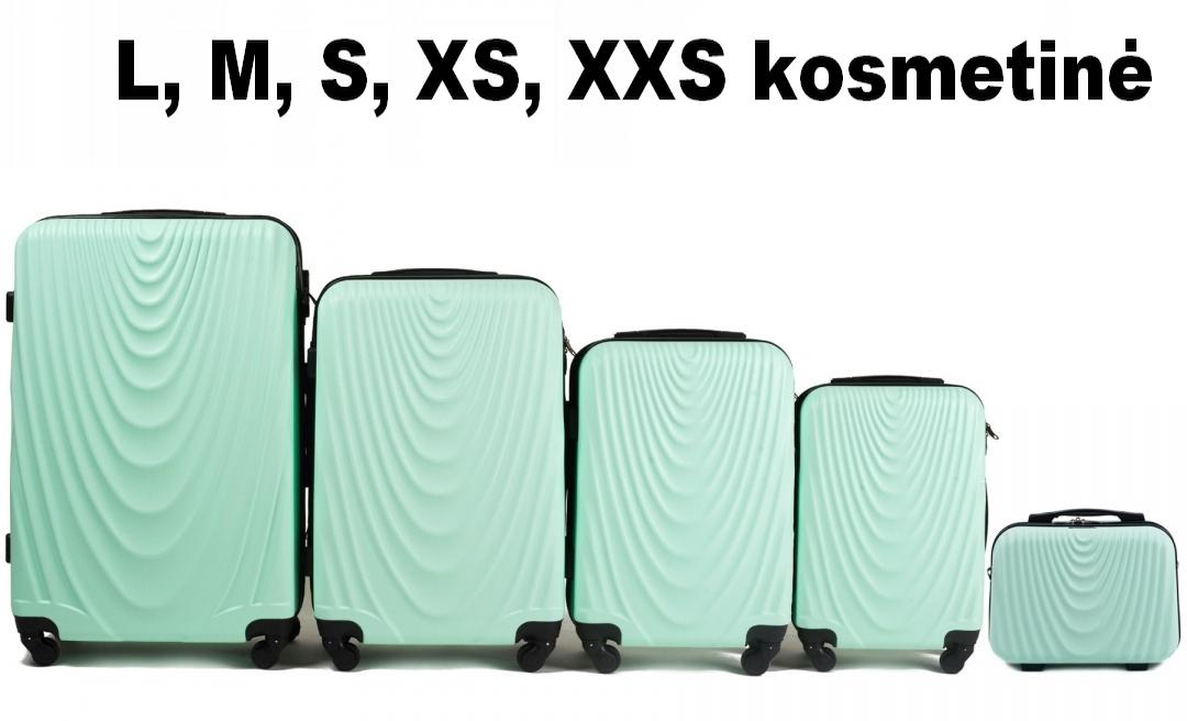 Kelioninis Didelis šviesiai žalias lagaminas Wings 304L