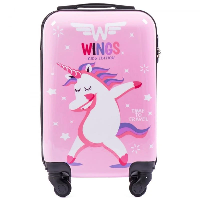 Kelioninis Mažas rožinis vaikiškas lagaminas Wings kd01 (xs dydis)