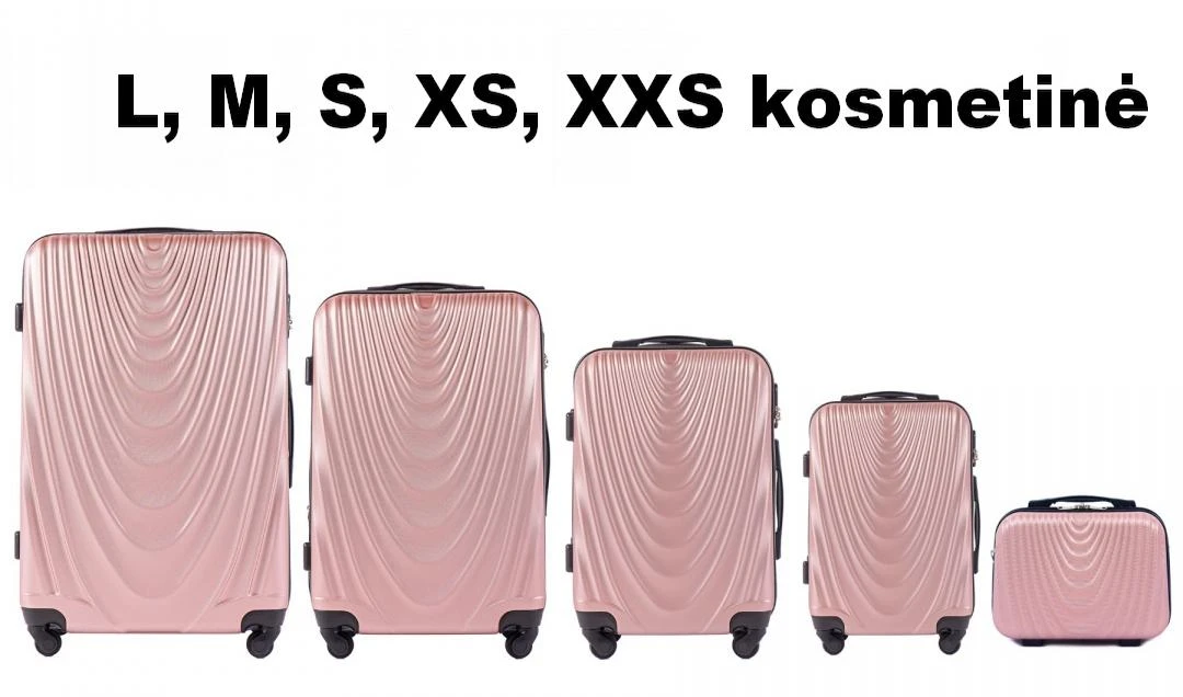 Kelioninis Nedidelis šviesiai ružavas (rose auksinis) lagaminas Wings 304S (rankiniam bagažui)