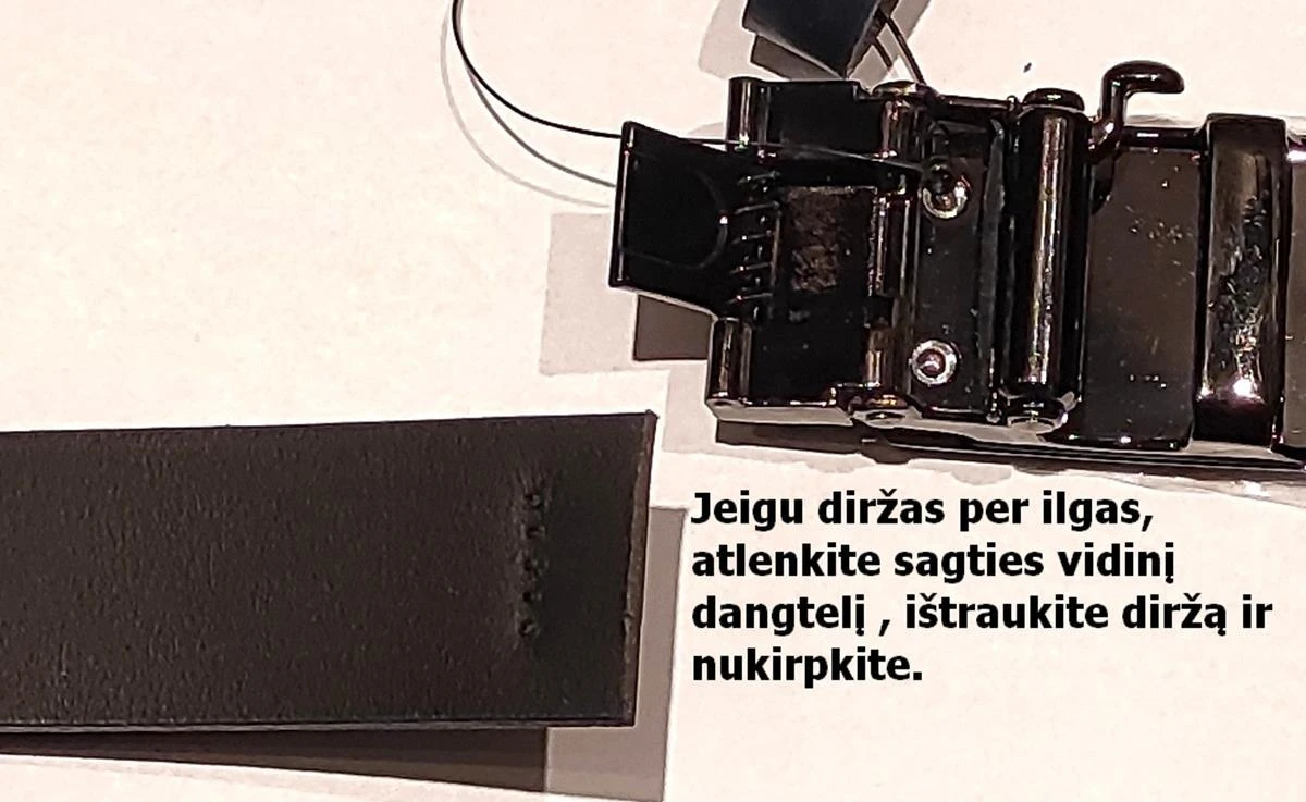 Mėlynas 3cm pločio odinis CezMar vyriškas diržas su šviesia automatine sagtimi 8540