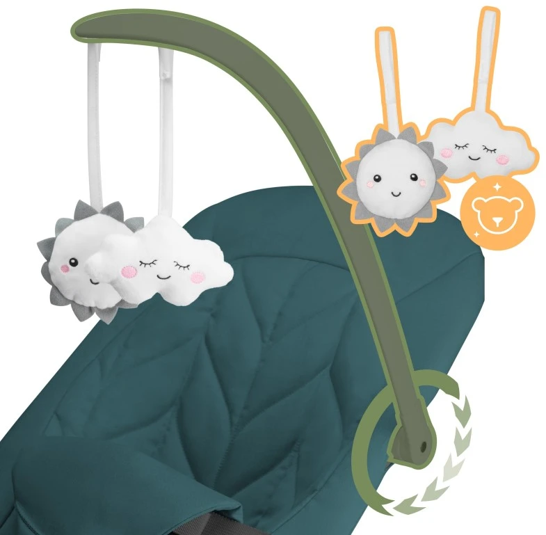 Little Dutch Kūdikių supamasis krėslas ir sūpynės Moon 10 žalios