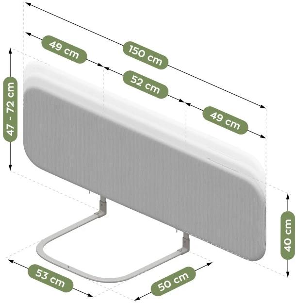 Bed guard rail Cover 55 Pilkas 150 cm