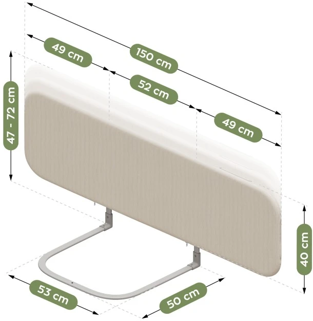 Bed guard rail Cover 55 rusvai gelsvas 150 cm