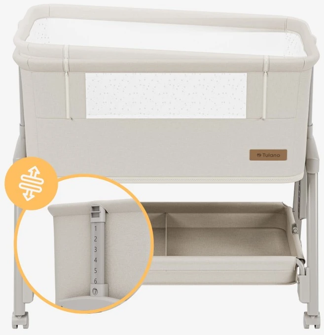 Bedside travel cot Dream 55 rusvai gelsvas