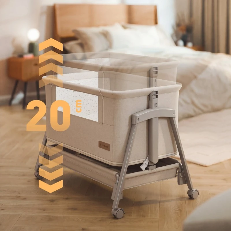 Bedside travel cot Dream 55 rusvai gelsvas