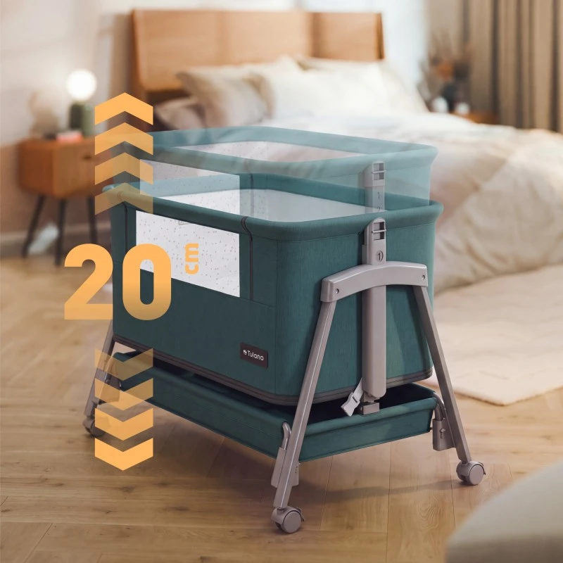 Bedside travel cot Dream 55 Žalias