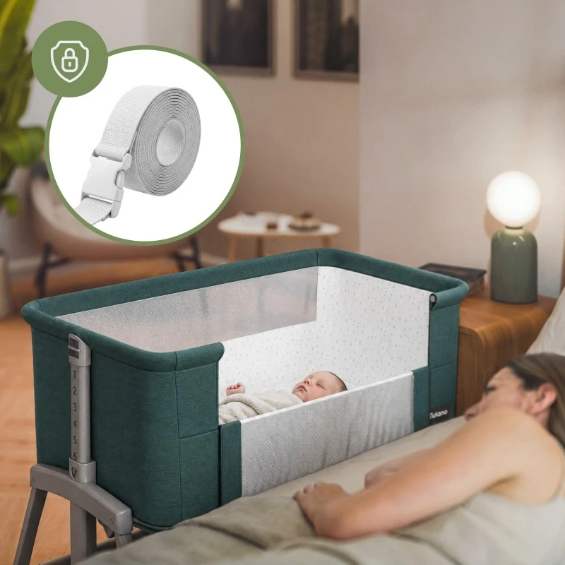 Bedside travel cot Dream 55 Žalias