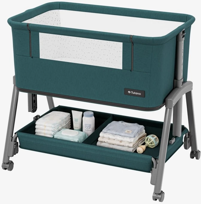 Bedside travel cot Dream 55 Žalias