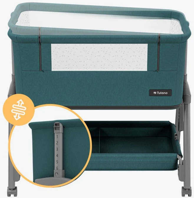 Bedside travel cot Dream 55 Žalias