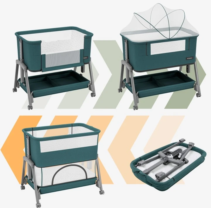 Bedside travel cot Dream 55 Žalias