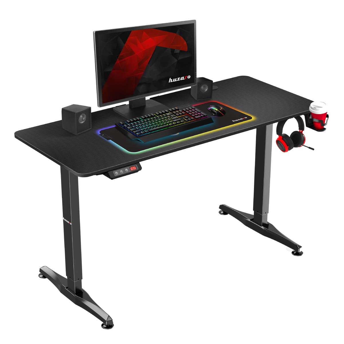 Žaidimų stalas Huzaro Hero 8.5 Gaming Desk, Motorizuotas, Reguliuojamo aukščio 740-1190mm, Juodos spalvos aprašymas - Prekės nuotrauka