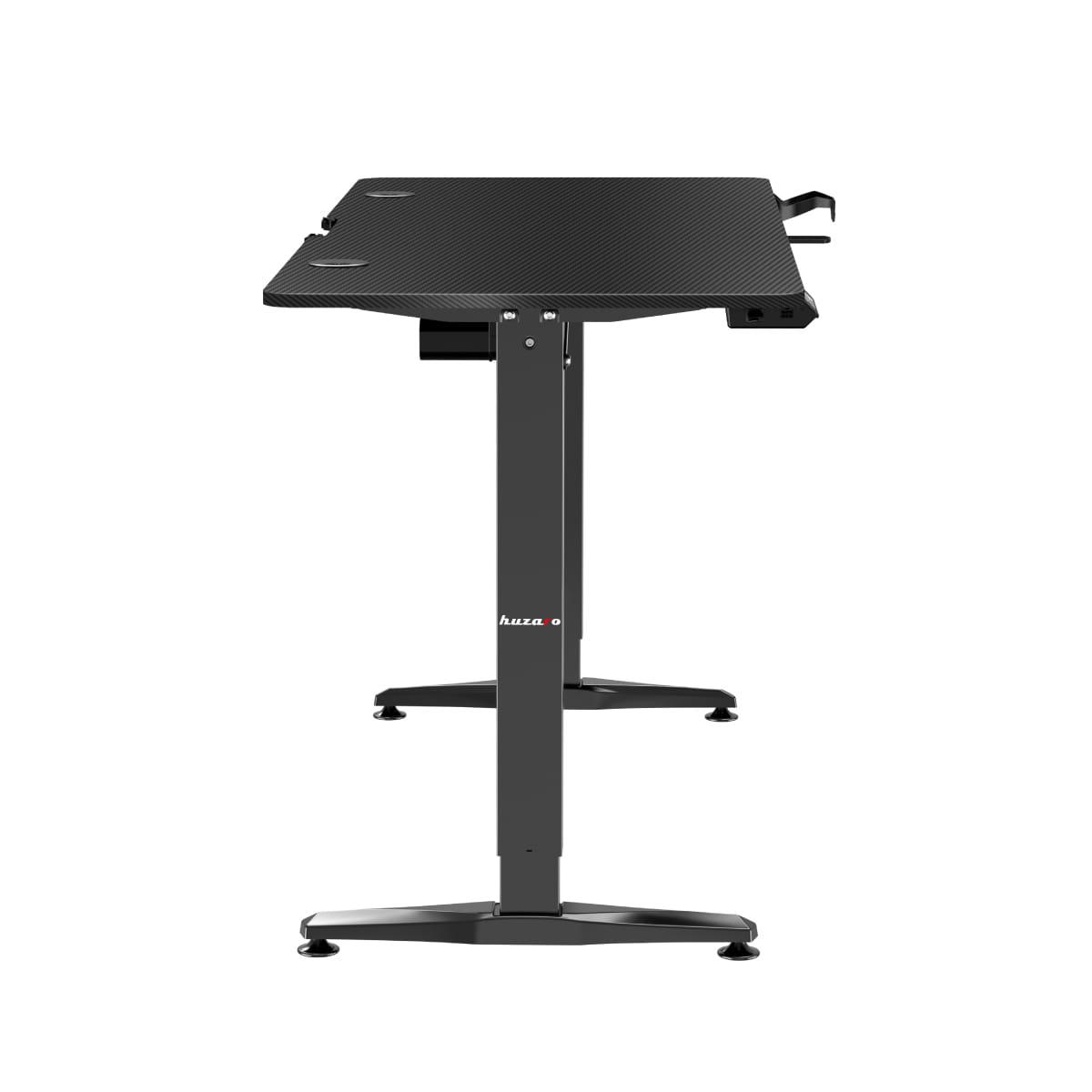 Žaidimų stalas Huzaro Hero 8.5 Gaming Desk, Motorizuotas, Reguliuojamo aukščio 740-1190mm, Juodos spalvos