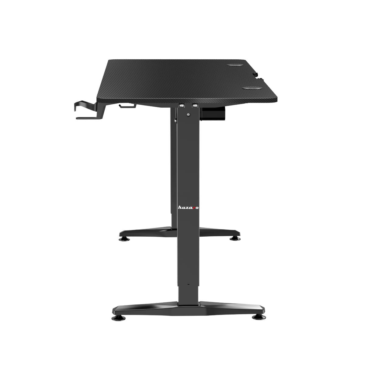 Žaidimų stalas Huzaro Hero 8.5 Gaming Desk, Motorizuotas, Reguliuojamo aukščio 740-1190mm, Juodos spalvos