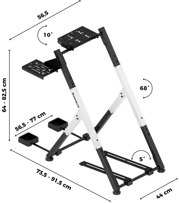 Folding sim racing frame Speed 2.5 Baltas