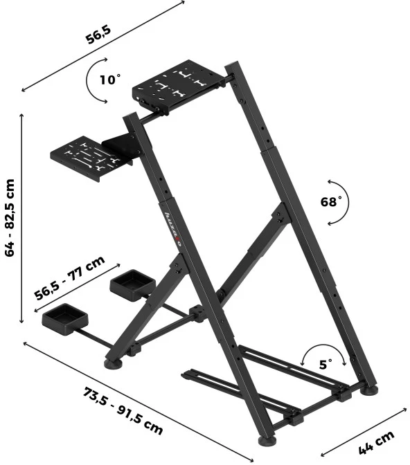 Folding sim racing frame Speed 2.5 Juodas