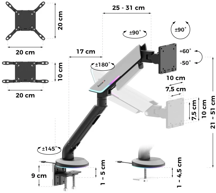 Laikiklis Monitorius mount Motion 1.8