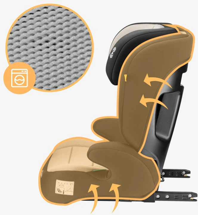 Ecotoys Baby car seat 2-in-1 100 -150 cm Joy 45 rusvai gelsvas I-Size