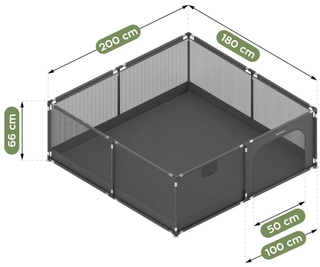 Tulano Baby playpen Cozy 28 Graphite - 200 cm