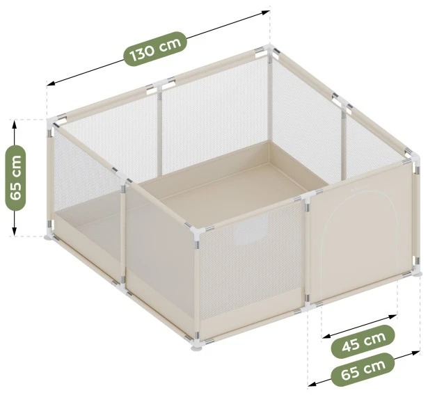 King Kids Baby playpen Cozy 20 rusvai gelsvas - 130 cm