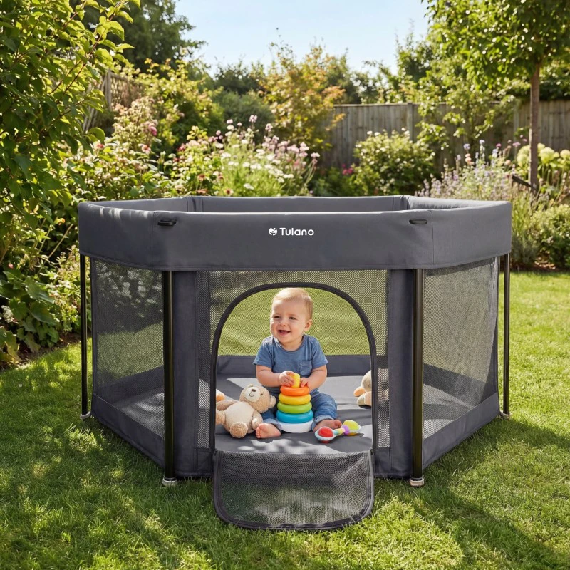 King Kids Kūdikių žaidimų aptvaras Cozy 30 grafito spalvos