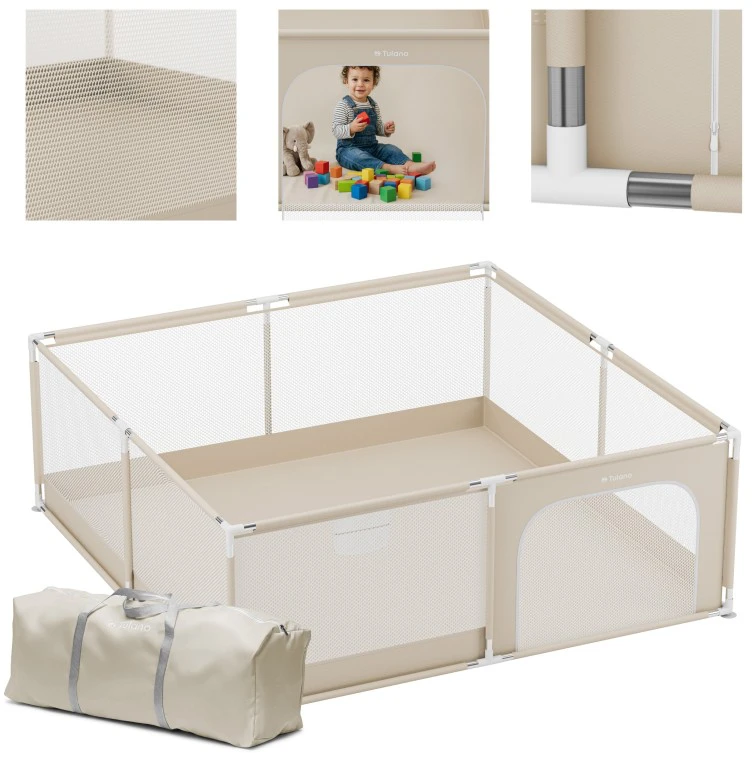 King Kids Baby playpen Cozy 28 rusvai gelsvas - 200 cm