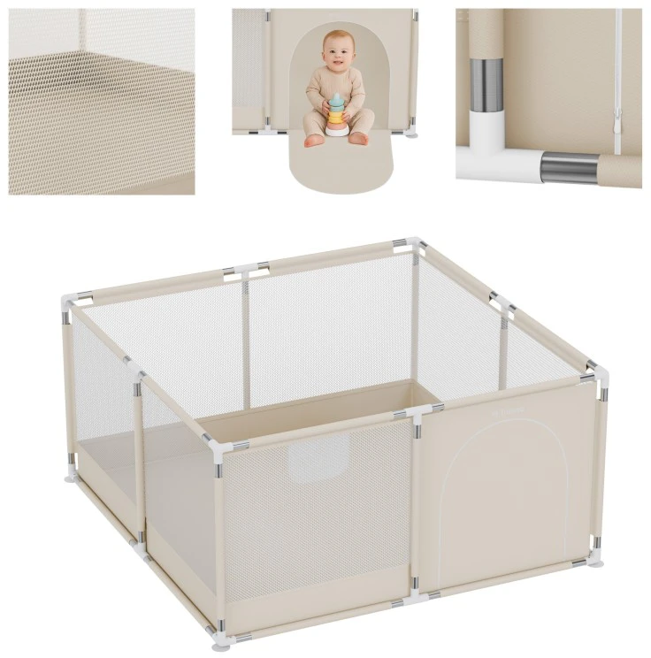 King Kids Baby playpen Cozy 20 rusvai gelsvas - 130 cm