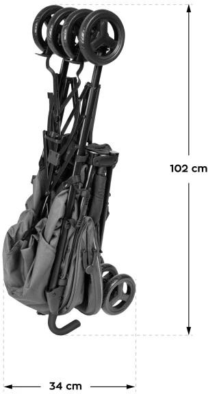 Hi-tec Baby Stroller Davos 35 Pilkas-Juodas