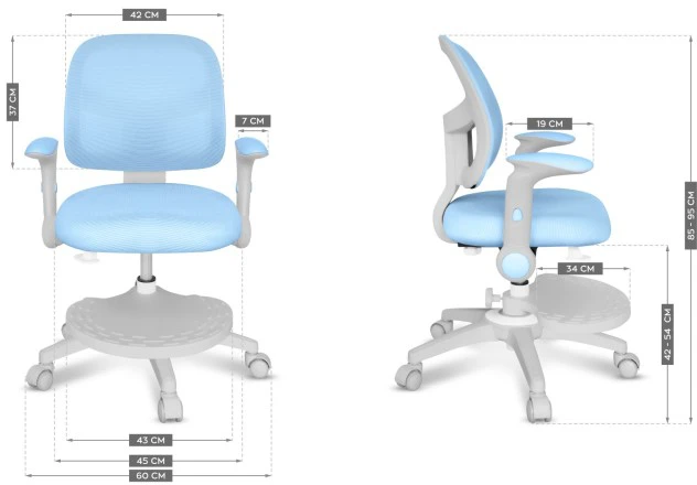 Besisukantis fotelis «Mark Adler Junior 5.0 Mėlyna», mėlynos spalvos