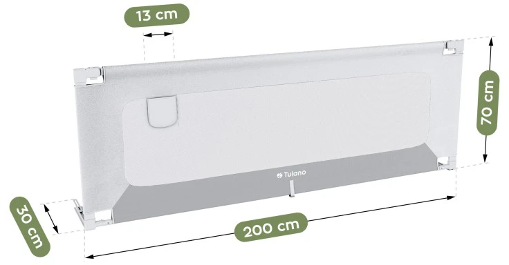 Tulano Bed guard rail Cover 40 Baltas-Pilkas 200 cm