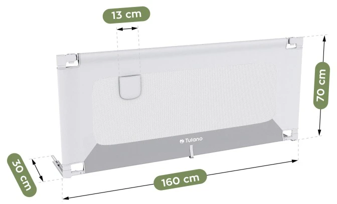 Aptel Bed guard rail Cover 46 Baltas-Pilkas 160 cm