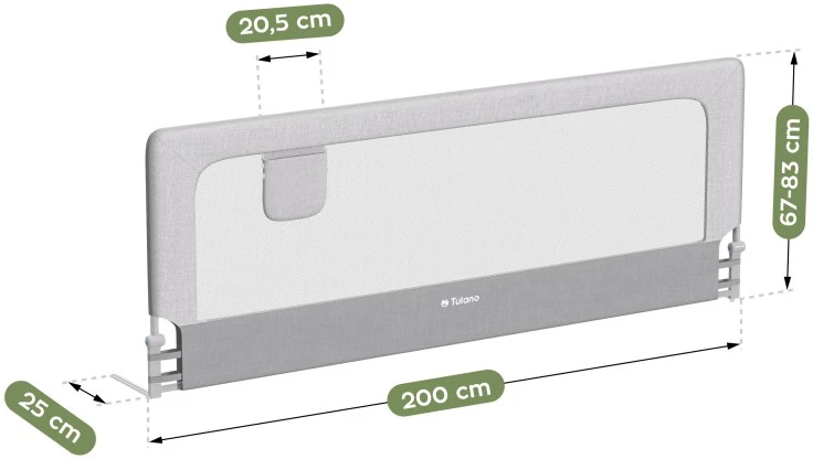 Aptel Cover 30 Baltas-Pilkas 200 cm bed guard rail