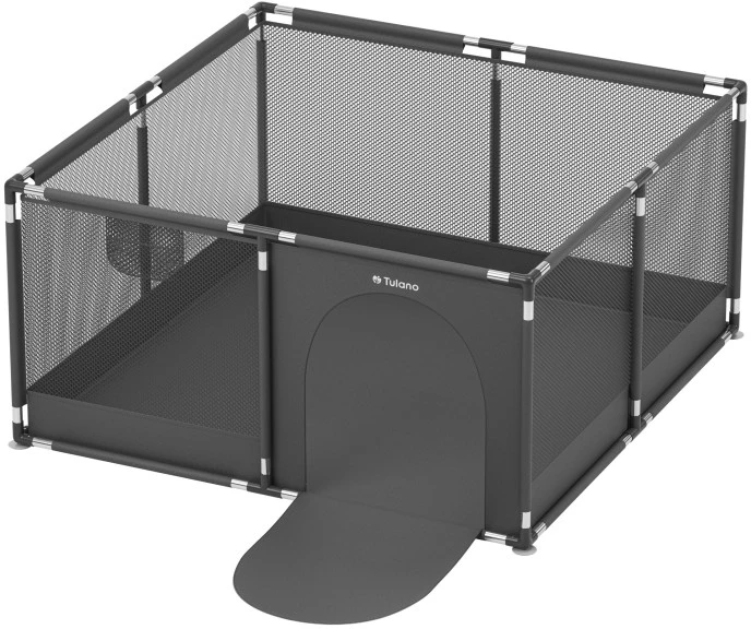 King Kids „Cozy 20“ grafito spalvos kūdikių žaidimų aptvaras – 130 cm