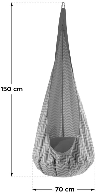TULANO kokoninės sūpynės vaikams, pilka medvilnė, sūpynės iki 60kg, 36m+