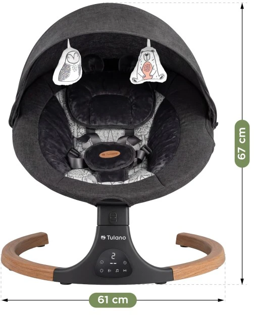 Moby System Elektroninė supamoji kėdė Astrid 35 grafito spalvos