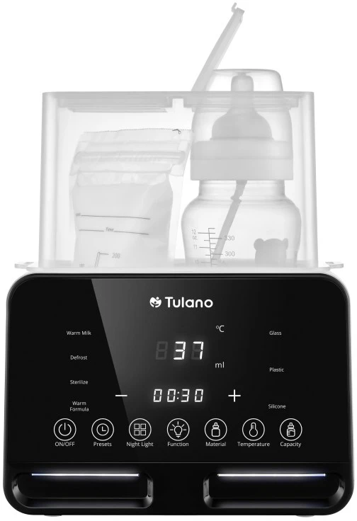TULANO dvigubas buteliuko šildytuvas, nešiojamas 7-in-1 čiulptuko sterilizatorius