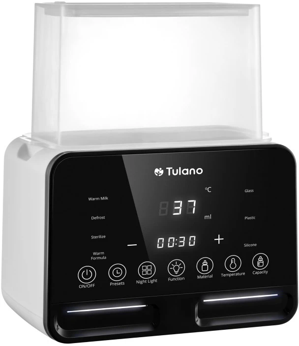 TULANO dvigubas buteliuko šildytuvas, nešiojamas 7-in-1 čiulptuko sterilizatorius