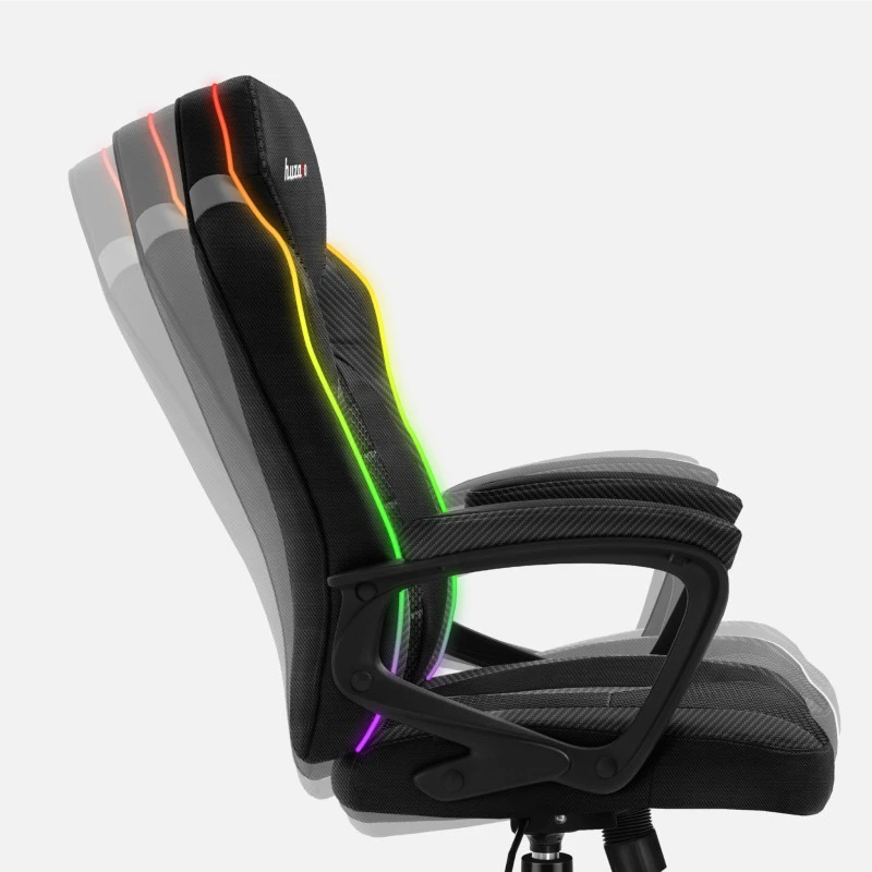Žaidimų kėdė Huzaro Force 2.5 RGB Carbon Mesh su pašvietimu Gaming Chair, Juoda