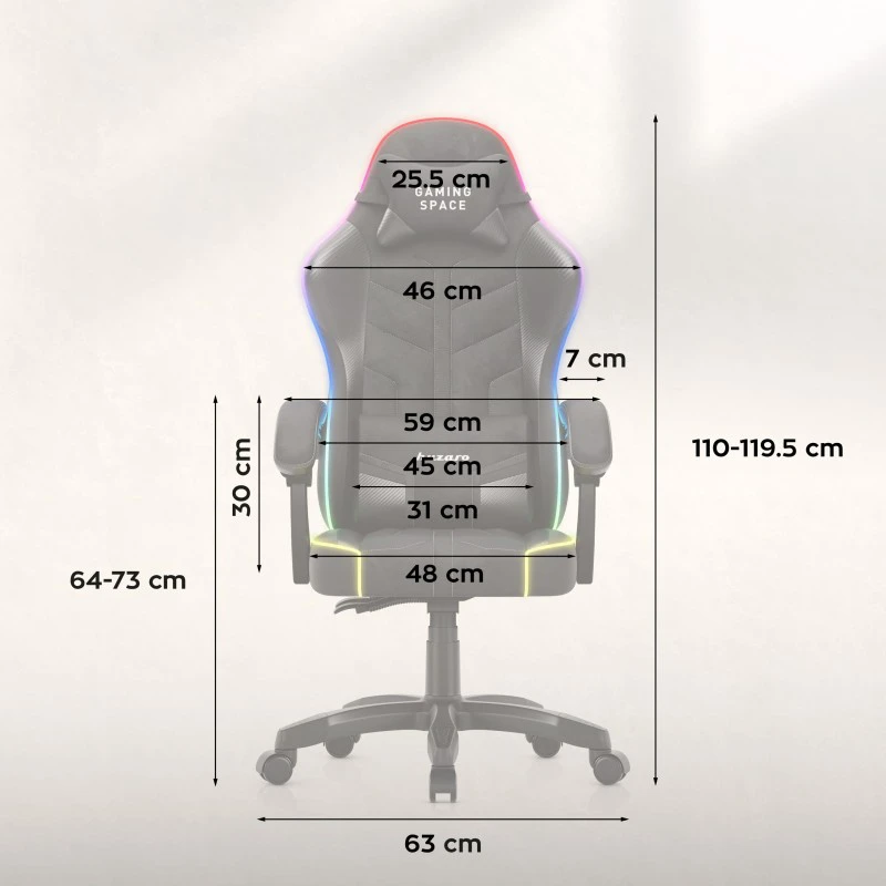 Huzaro Force 2.7 RGB Juodas Gaming Chair